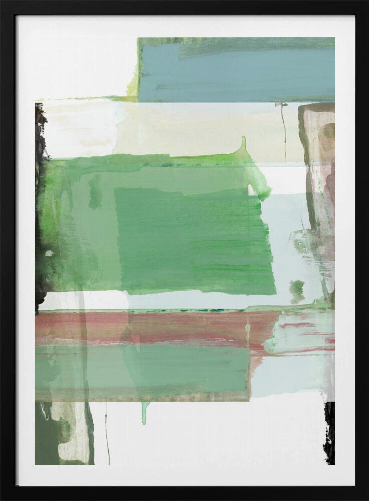 Aquablau Abstrakt auf Weiß 3 | Poster