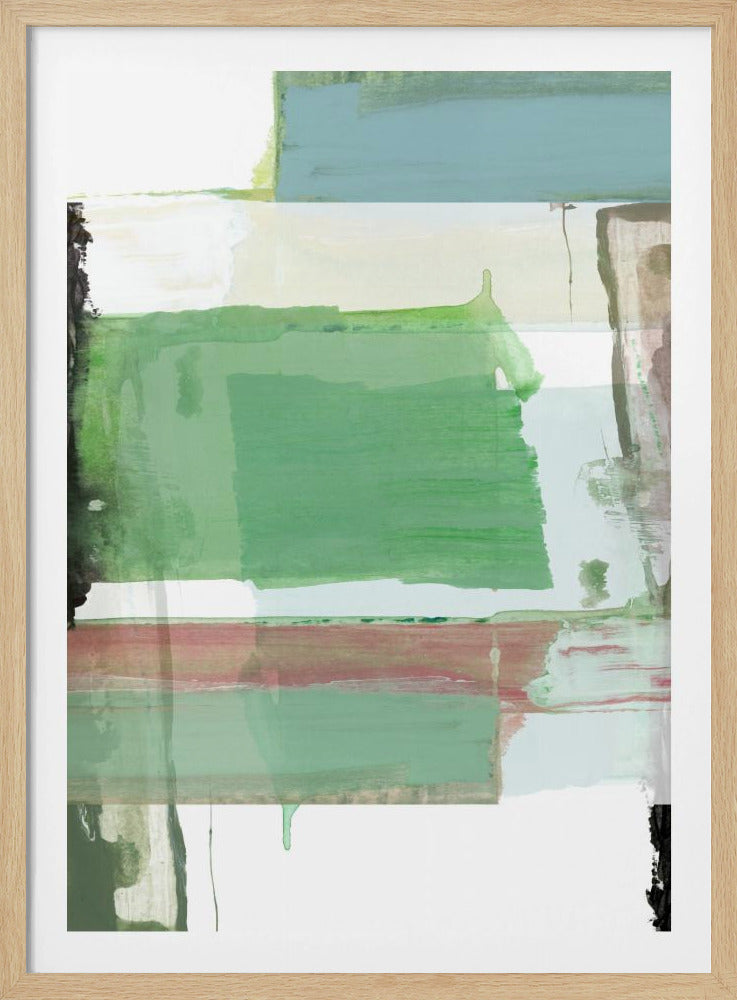 Aquablau Abstrakt auf Weiß 3 | Poster