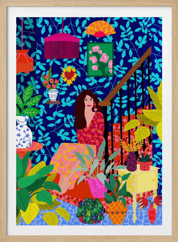 Frau auf der Treppe | Poster