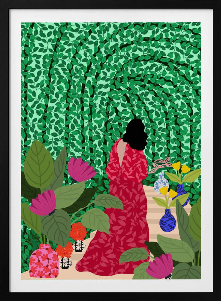 Mädchen in ihrem Garten | Poster