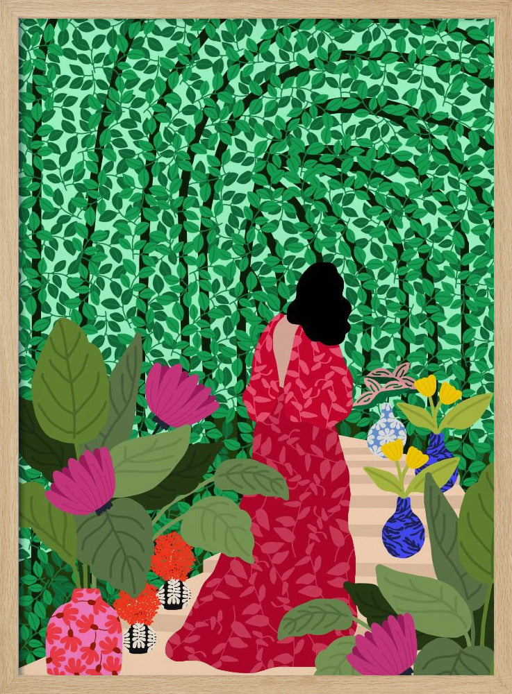 Mädchen in ihrem Garten | Poster
