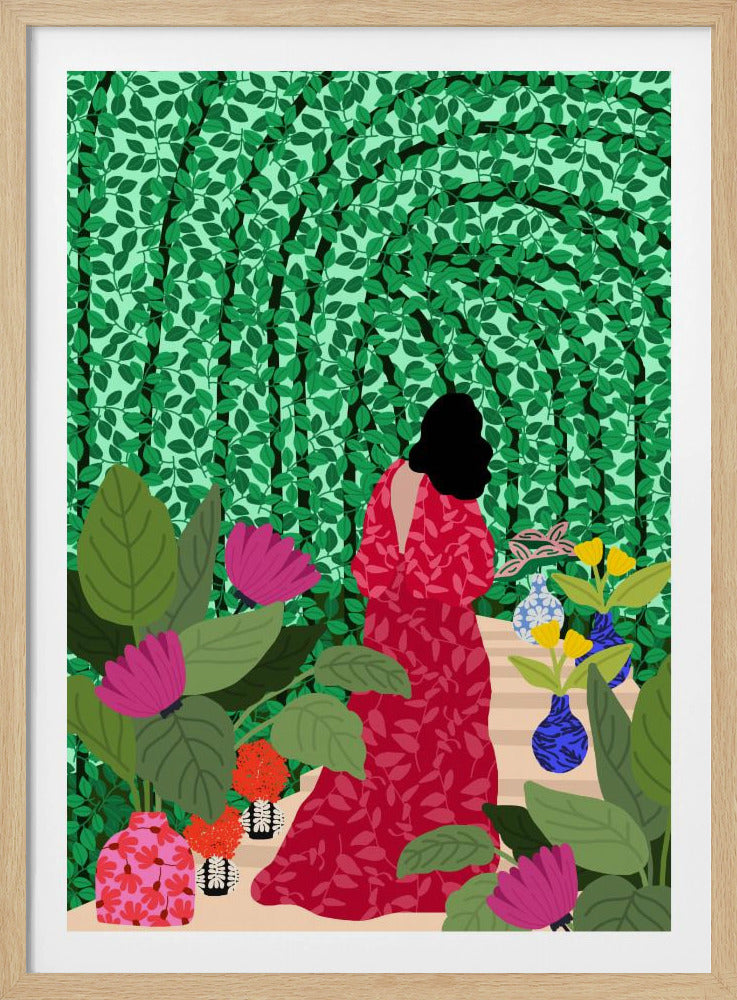 Mädchen in ihrem Garten | Poster