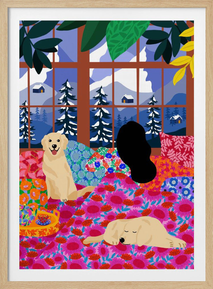 Im Bett mit Blick auf die Aussicht | Poster