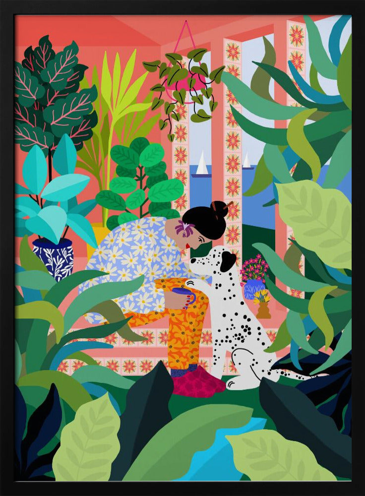 Mädchen mit Hündchen | Poster