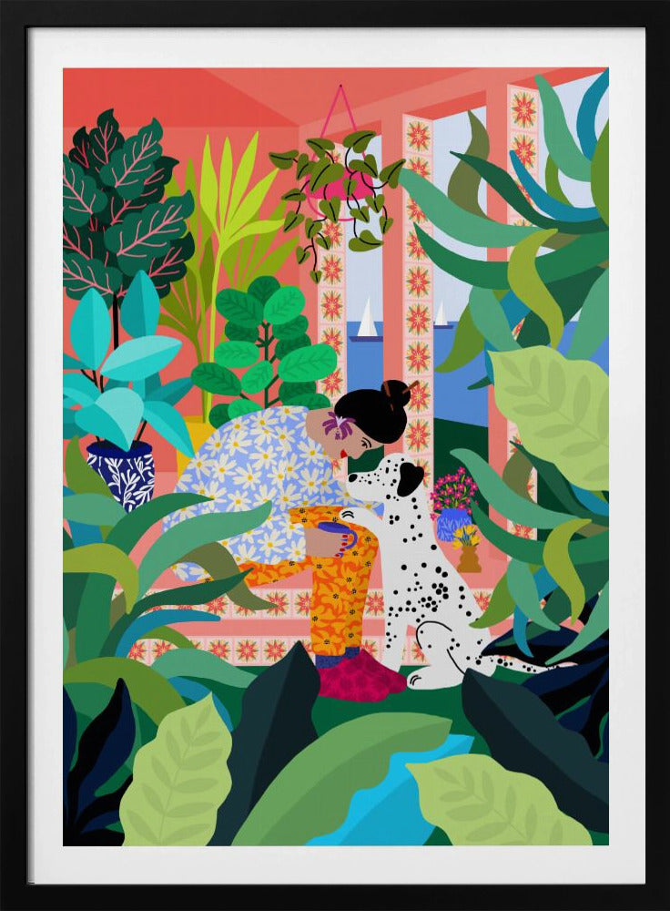 Mädchen mit Hündchen | Poster