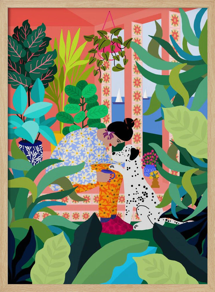 Mädchen mit Hündchen | Poster