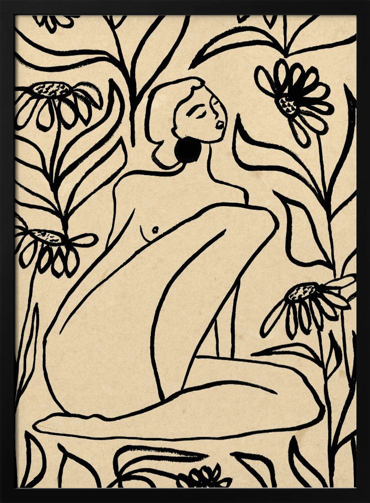 Mädchen im Sonnenblumenfeld | Poster