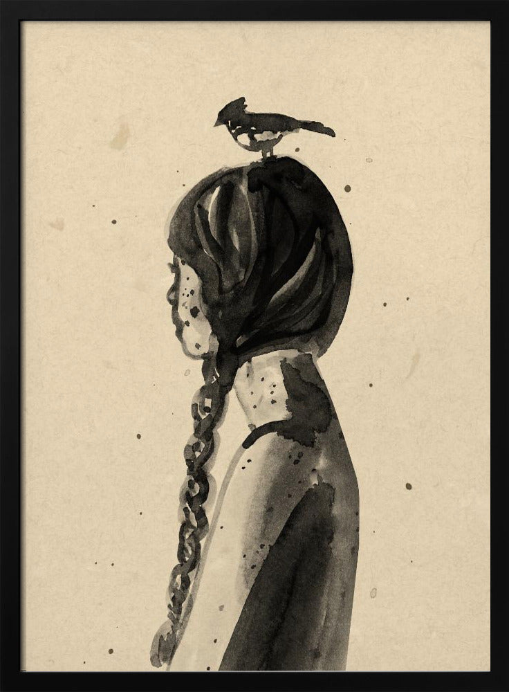 Mädchen mit Vogel | Poster