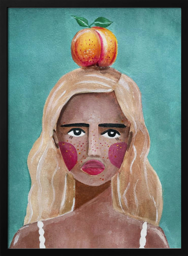 Frau mit Pfirsich | Poster