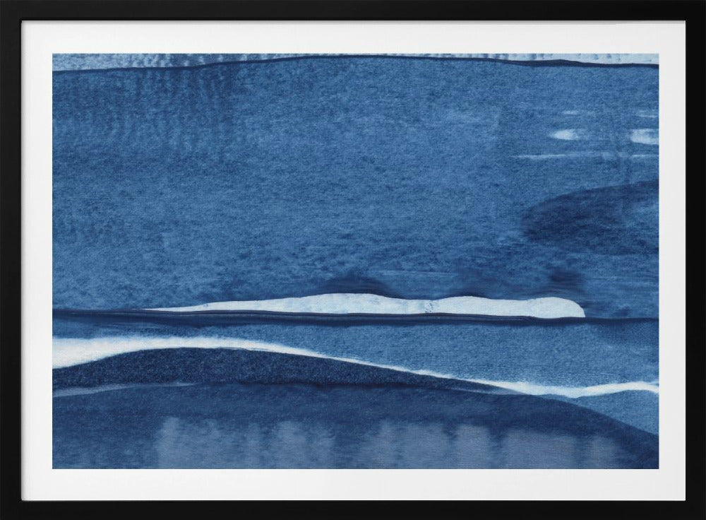 Blaue Aquarellwellen | Poster