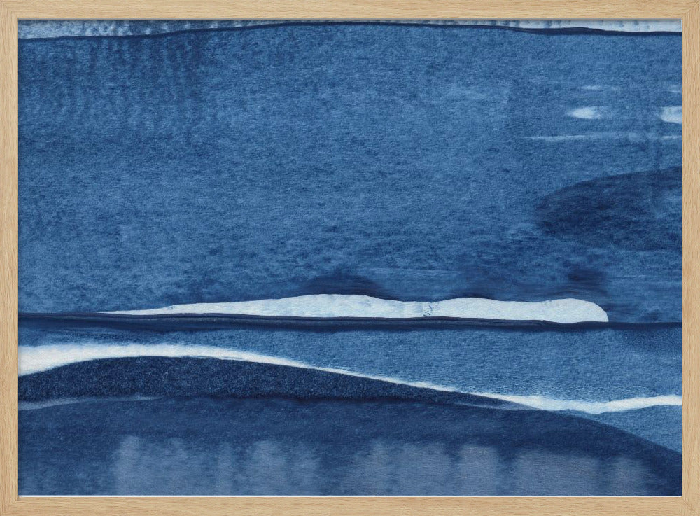 Blaue Aquarellwellen | Poster
