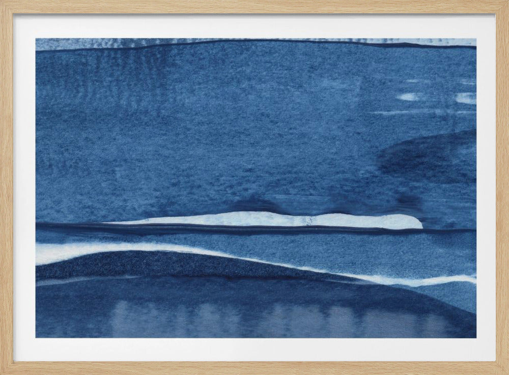 Blaue Aquarellwellen | Poster