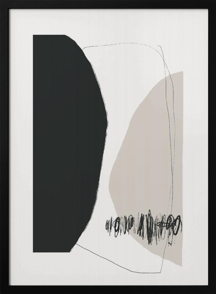 Organische Formen und Linien in neutralen Tönen | Poster
