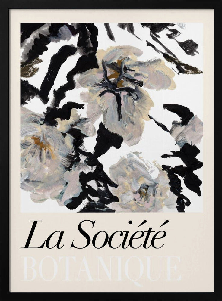 La Société Botanique Balck and White and Cream Flowers 2 | Poster