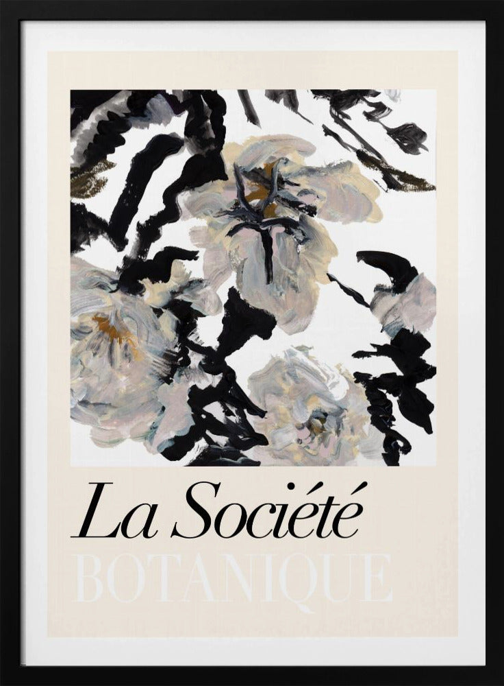 La Société Botanique Balck and White and Cream Flowers 2 | Poster