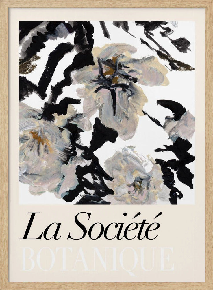 La Société Botanique Balck and White and Cream Flowers 2 | Poster