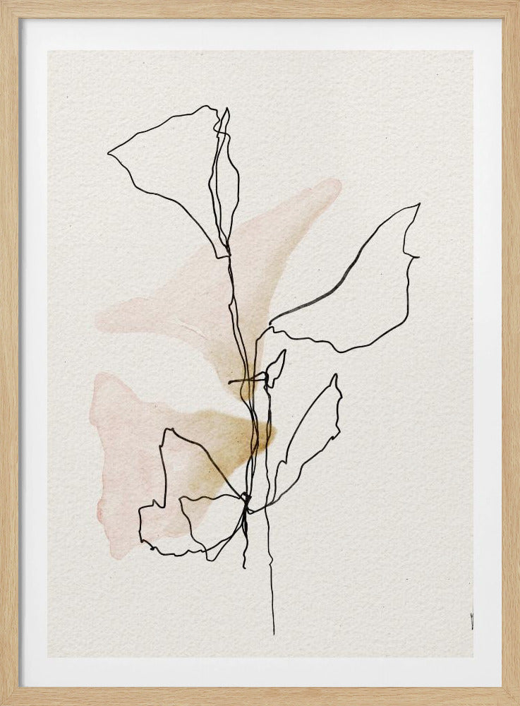 Minimale Blütenlinien | Poster
