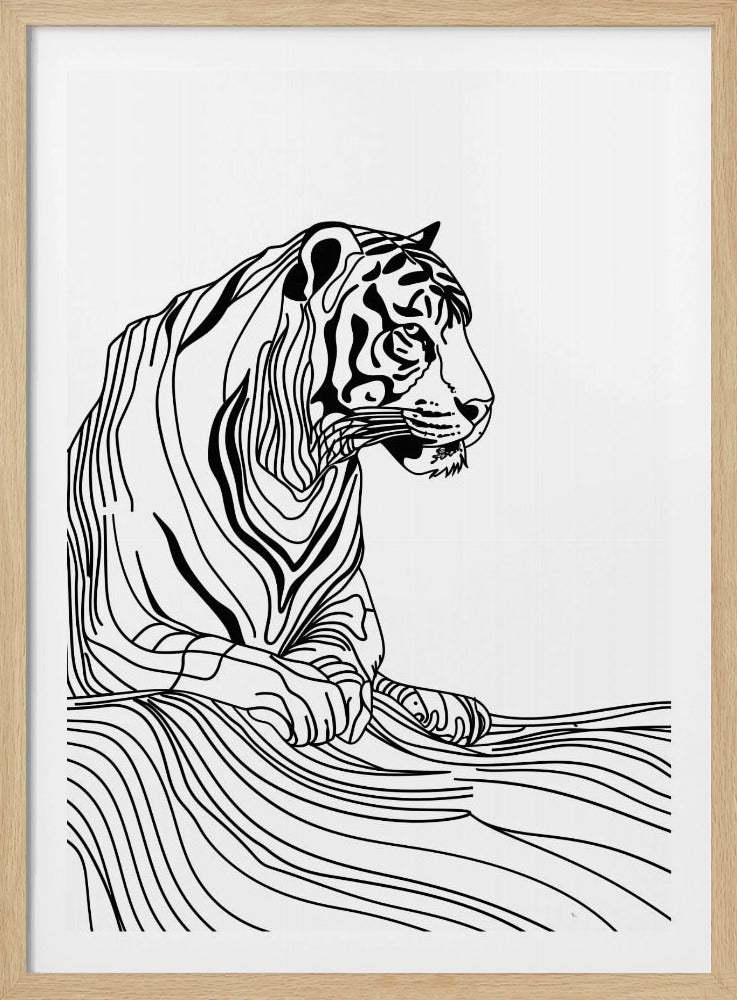 Linienkunst Tiger | Poster