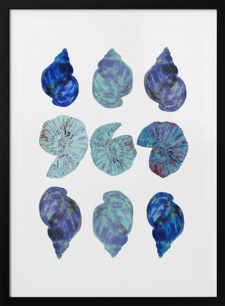 Blue Sea Shells Poster | Poster
