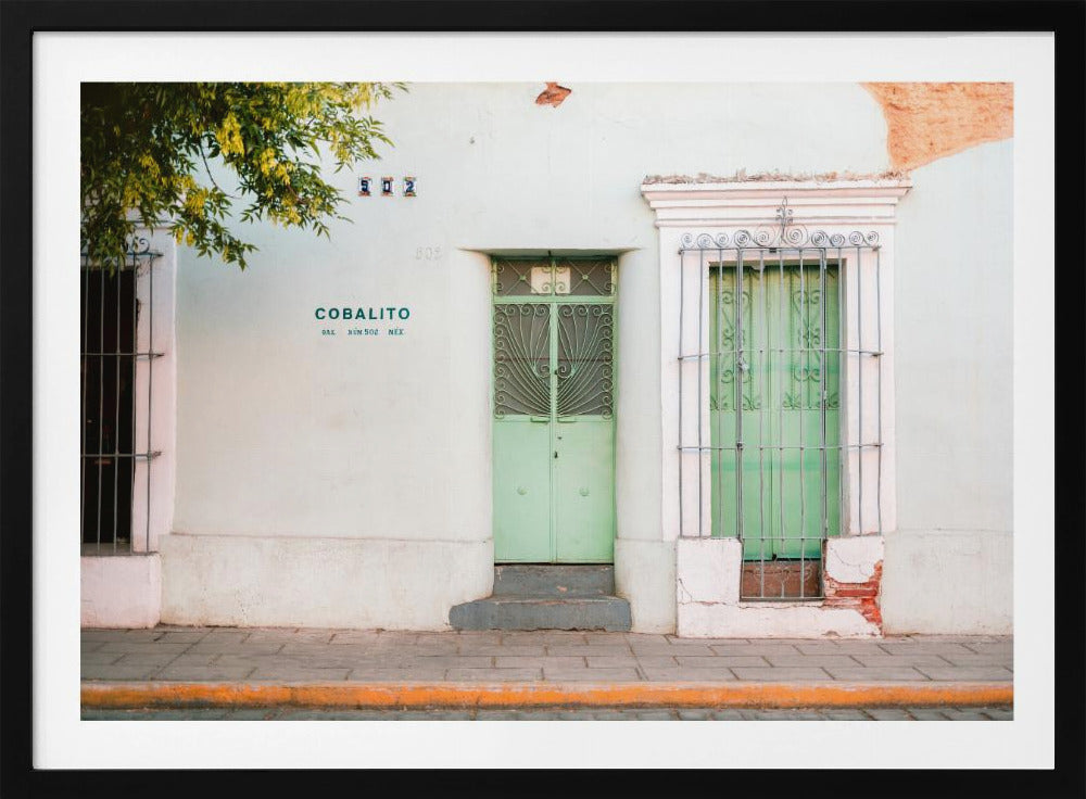 Straße in Oaxaca | Farbenfrohe Pastellfotografie aus Mexiko | Poster
