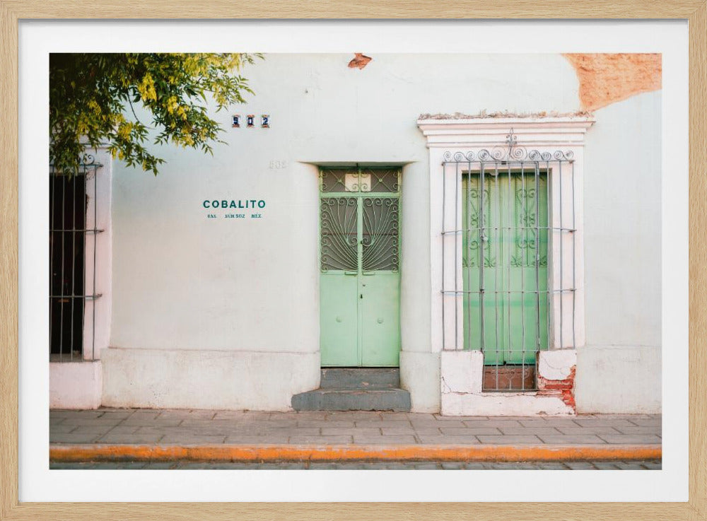 Straße in Oaxaca | Farbenfrohe Pastellfotografie aus Mexiko | Poster