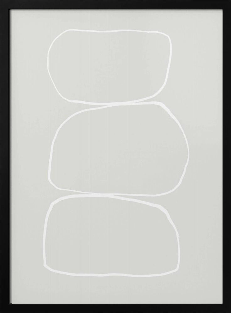 Drei handgezeichnete weiße Steine | Poster