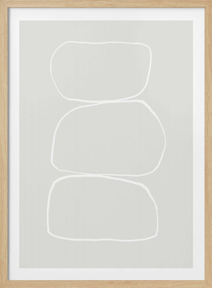 Drei handgezeichnete weiße Steine | Poster