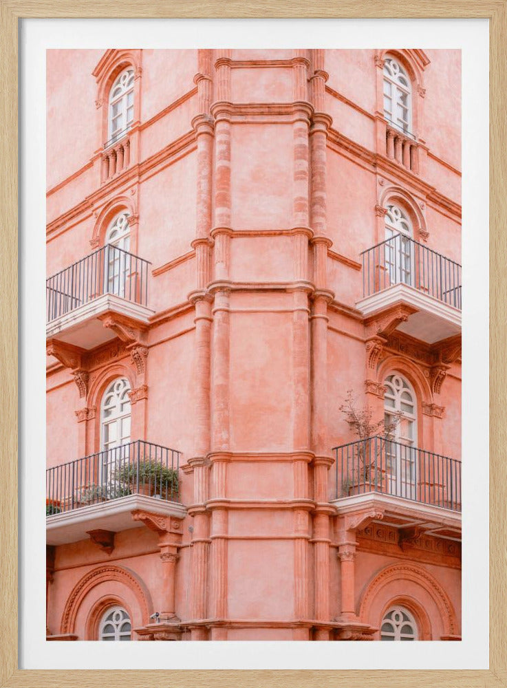 Pastellrosa Umbrien | Italien Reisefotografie | Poster