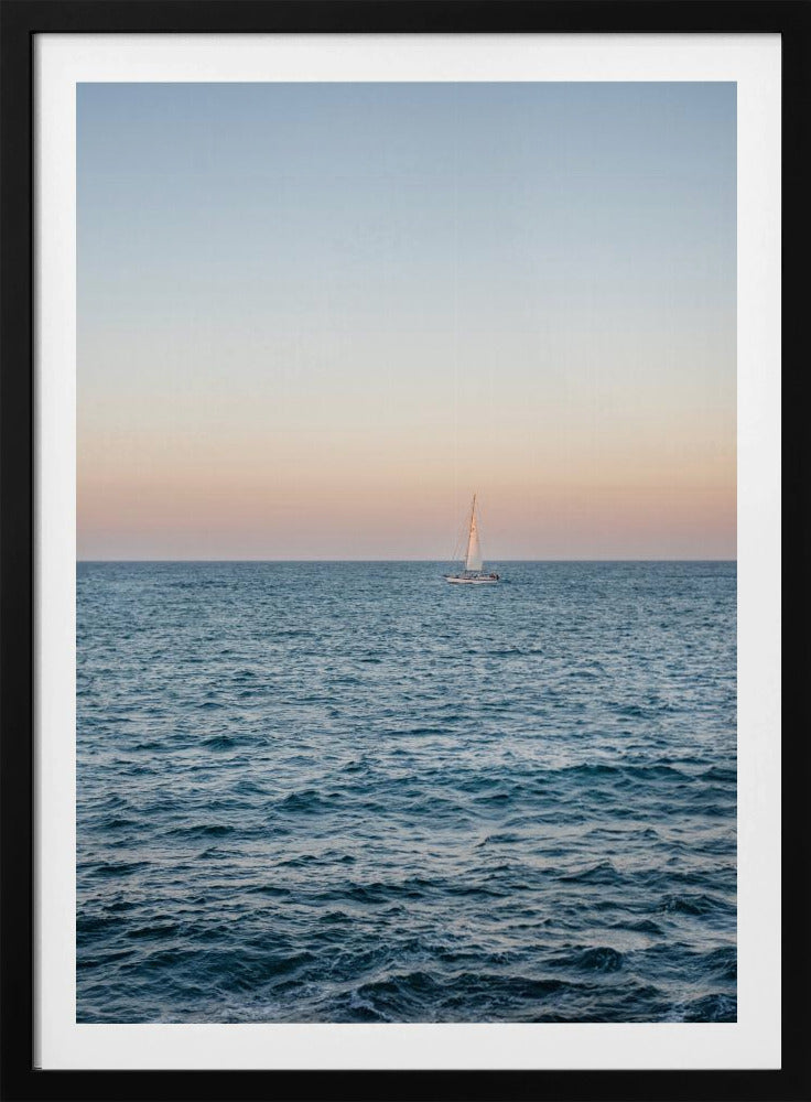 Segeln an der Amalfiküste bei Sonnenuntergang | Italien Reisefotografie | Poster