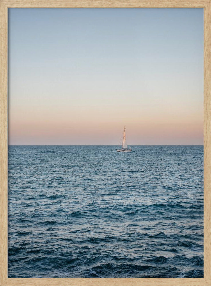 Segeln an der Amalfiküste bei Sonnenuntergang | Italien Reisefotografie | Poster
