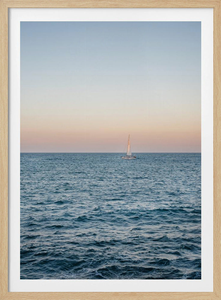 Segeln an der Amalfiküste bei Sonnenuntergang | Italien Reisefotografie | Poster