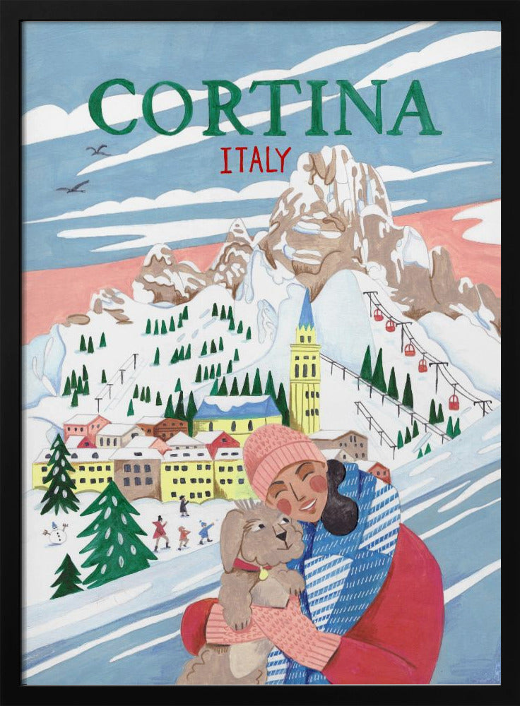 Reiseposter Frau in Cortina, Italien | Poster