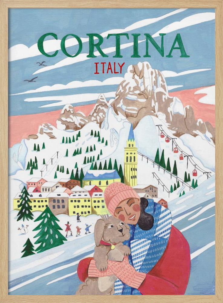 Reiseposter Frau in Cortina, Italien | Poster