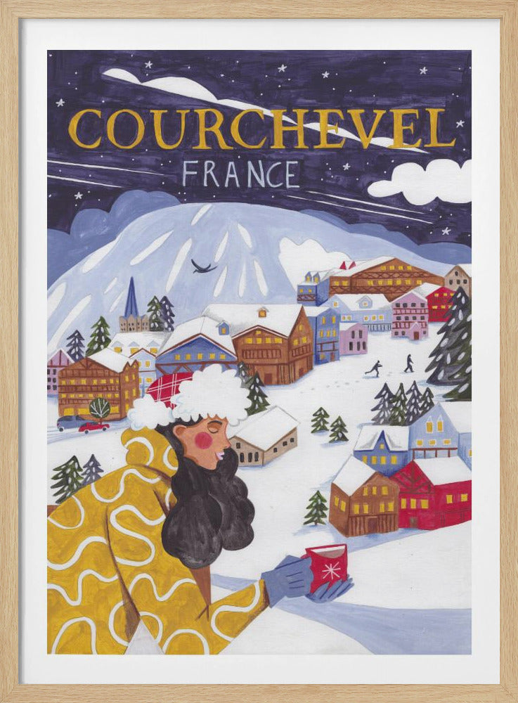 Reiseposter Frau in Frankreich, Courchevel | Poster