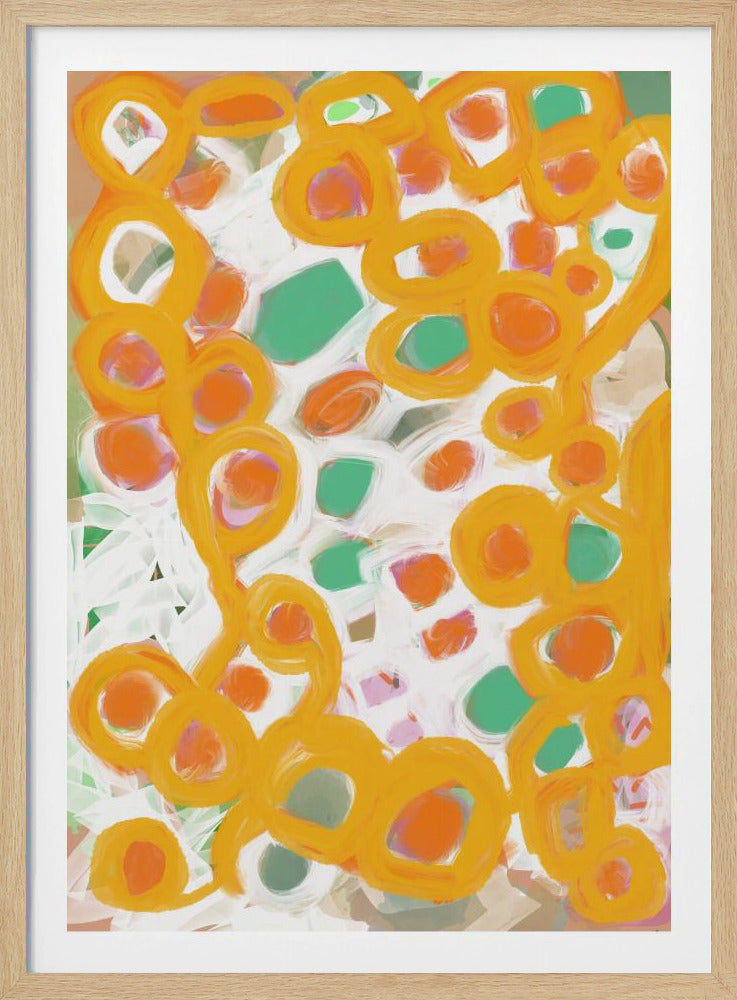 Orange und grüne Kreise | Poster