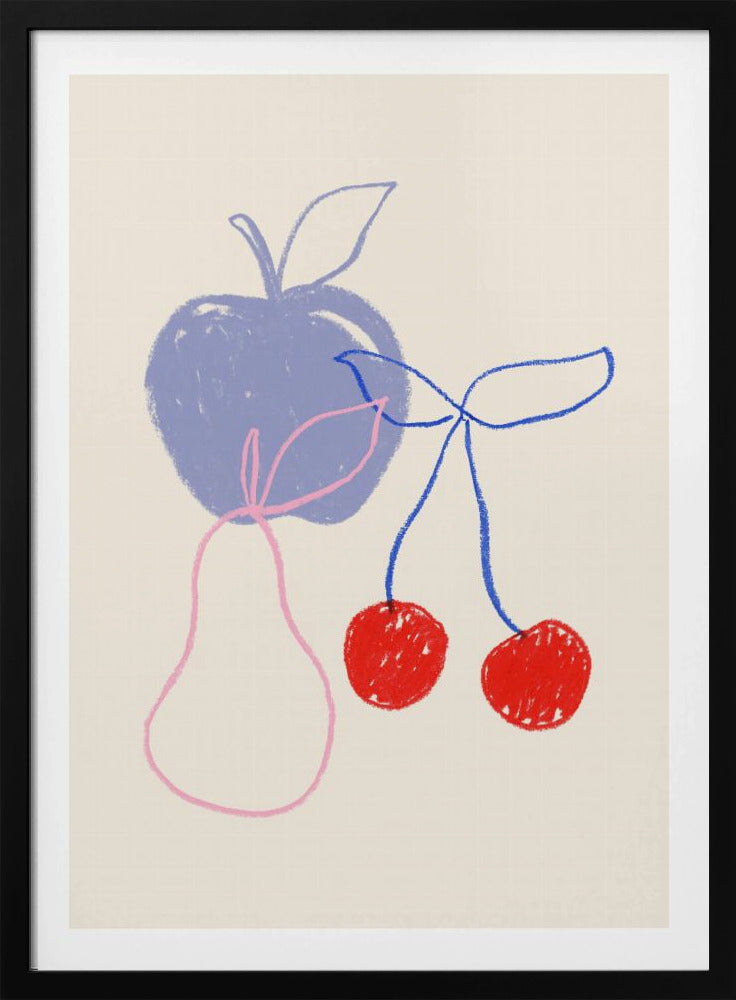 Apfel, Kirsche und Birne | Poster