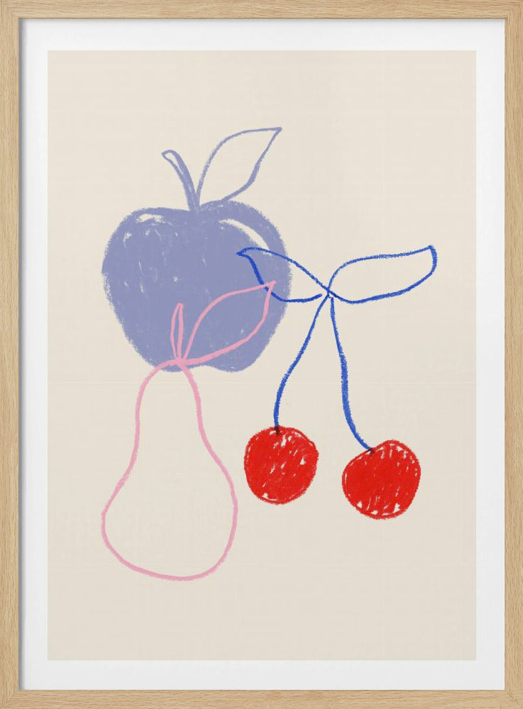 Apfel, Kirsche und Birne | Poster