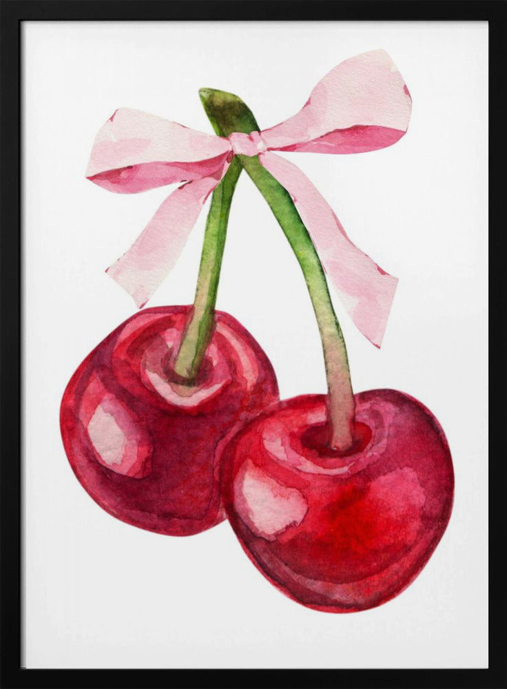 Rote Kirschrosa Schleife | Poster
