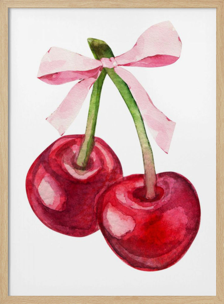 Rote Kirschrosa Schleife | Poster
