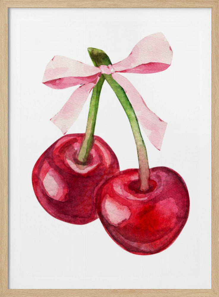 Rote Kirschrosa Schleife | Poster