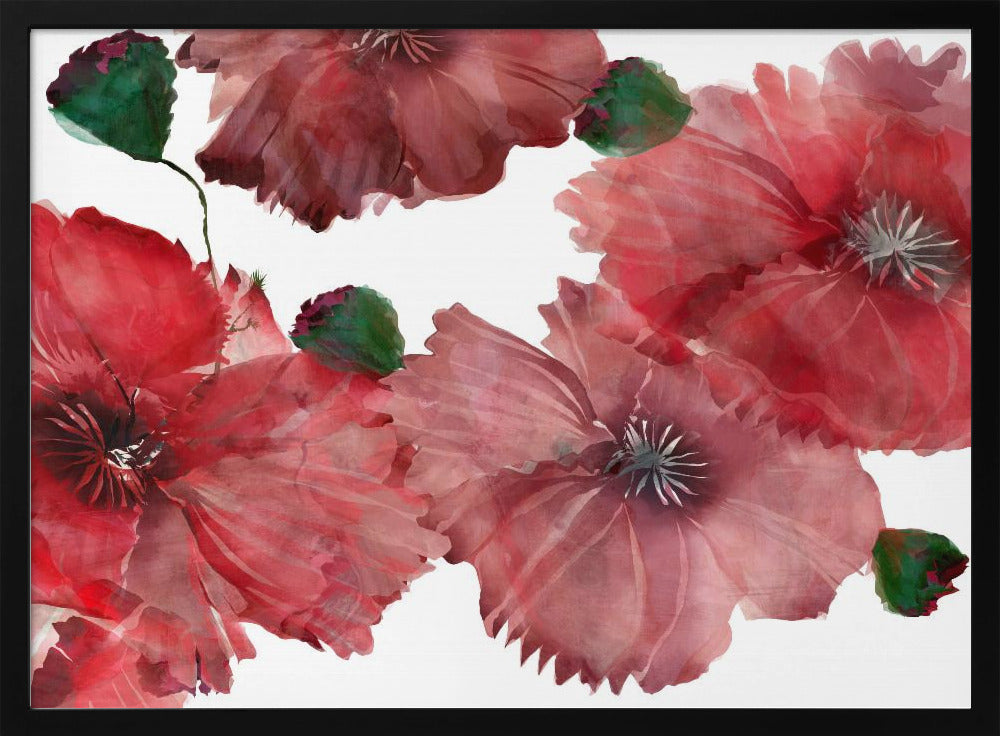Große rote Blumen 1 | Poster