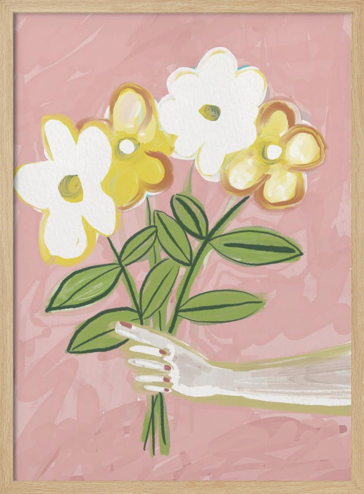 Blumenstrauß Rosa und Gelb | Poster