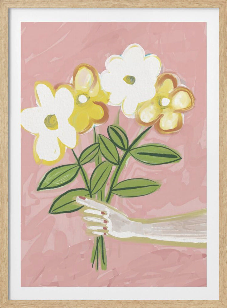 Blumenstrauß Rosa und Gelb | Poster