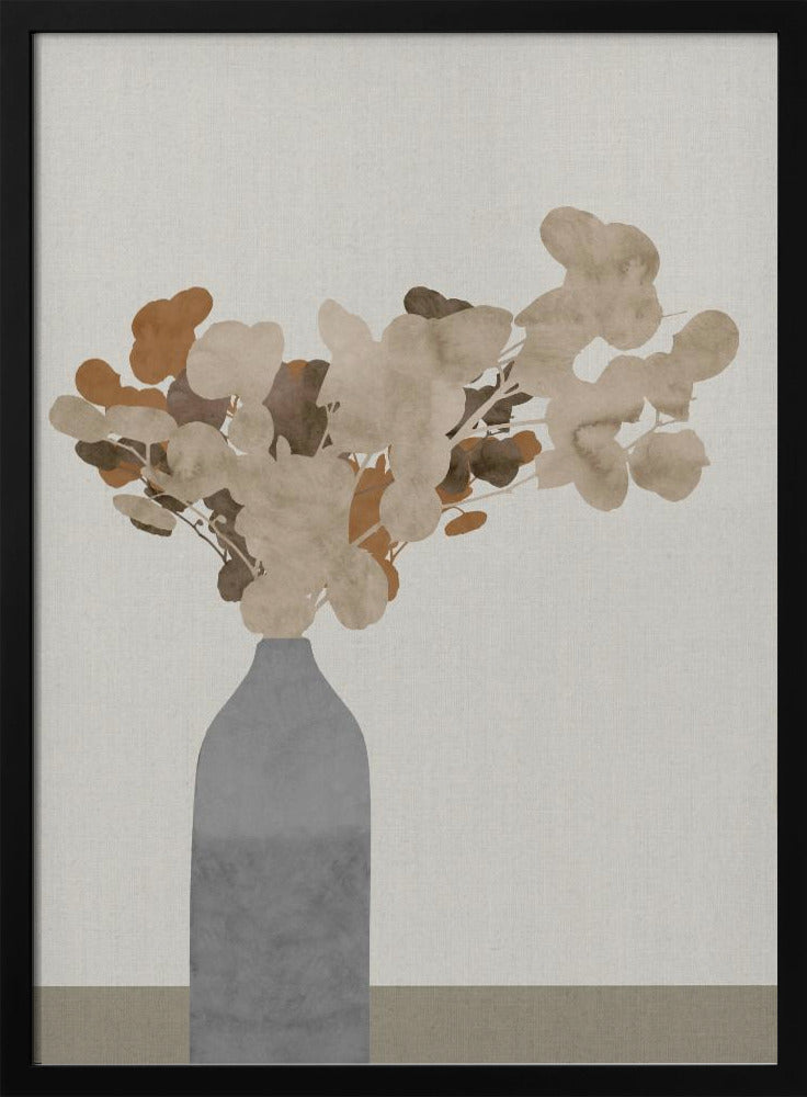 Rostbraune Trockenblumen in einer Vase auf dem Tisch 1 Jpg | Poster