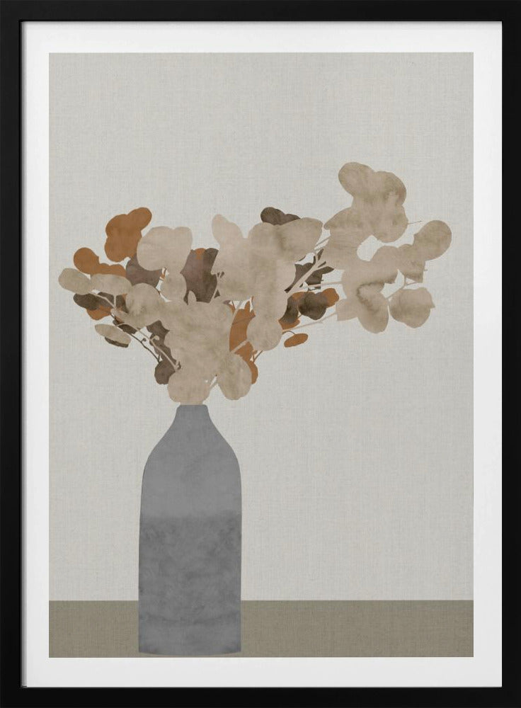 Rostbraune Trockenblumen in einer Vase auf dem Tisch 1 Jpg | Poster