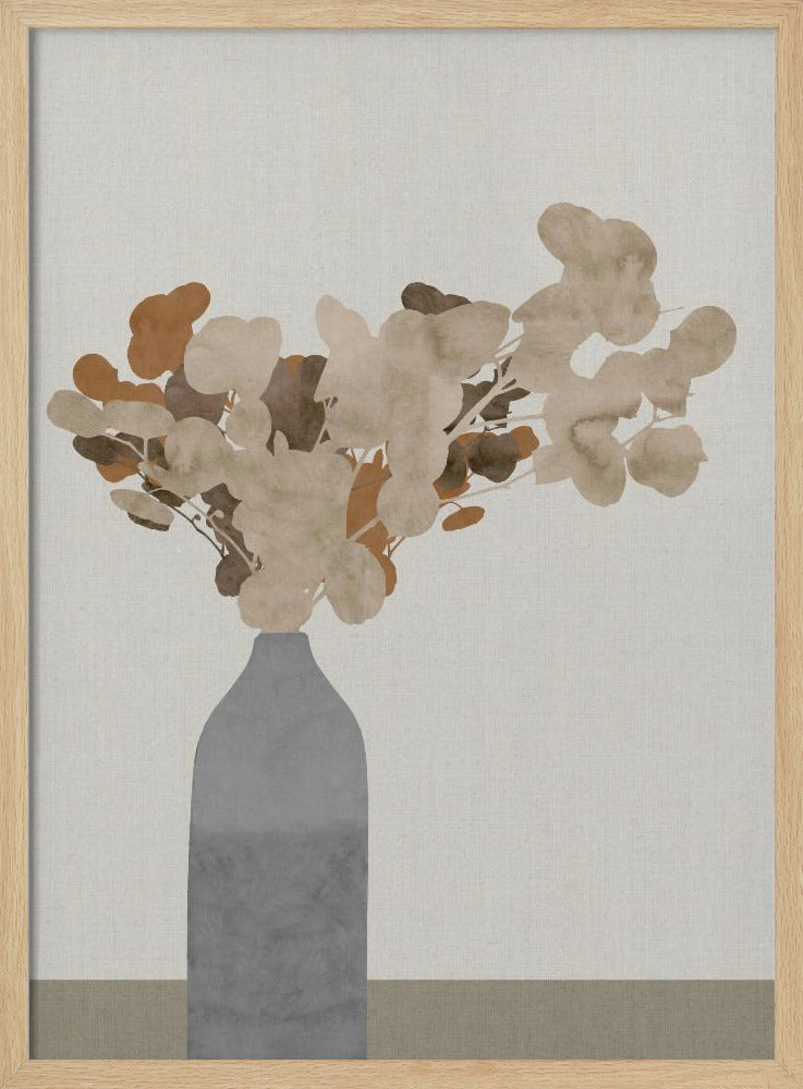 Rostbraune Trockenblumen in einer Vase auf dem Tisch 1 Jpg | Poster