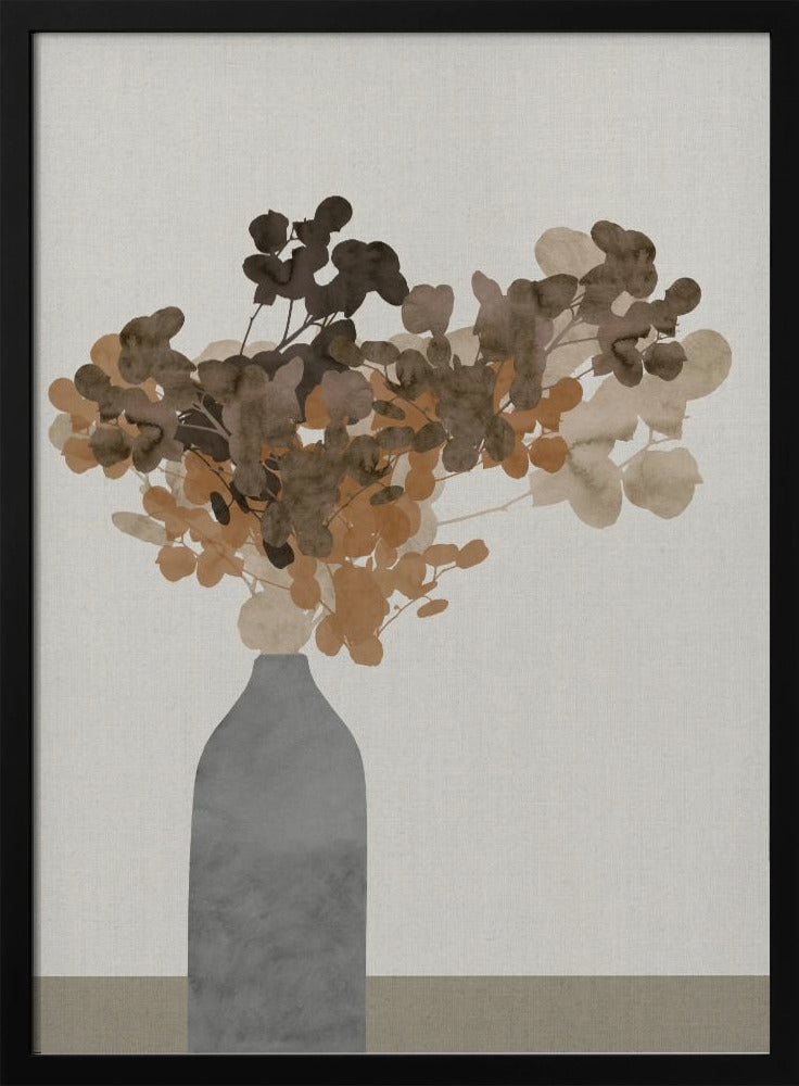 Rostbraune Trockenblumen in einer Vase auf Tisch 2 | Poster