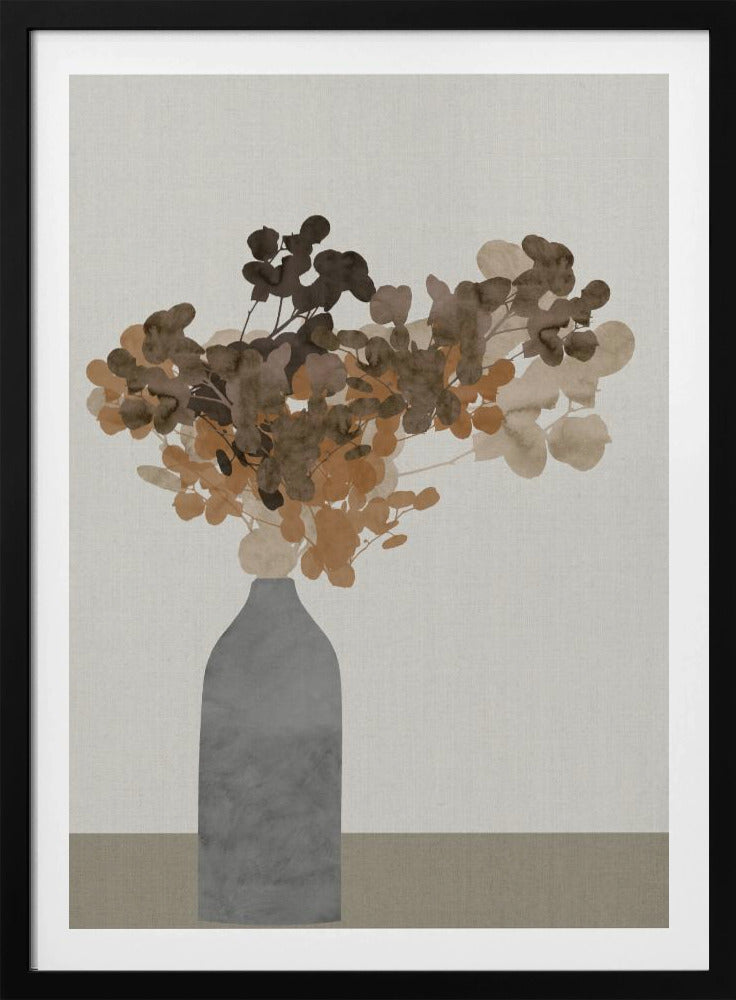 Rostbraune Trockenblumen in einer Vase auf Tisch 2 | Poster
