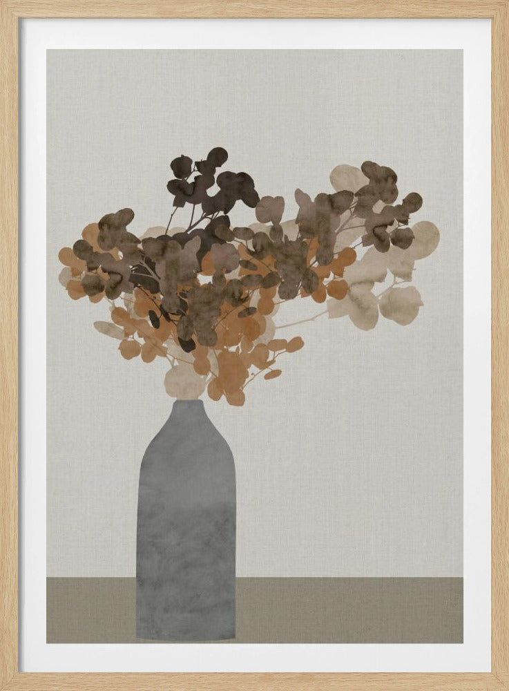 Rostbraune Trockenblumen in einer Vase auf Tisch 2 | Poster