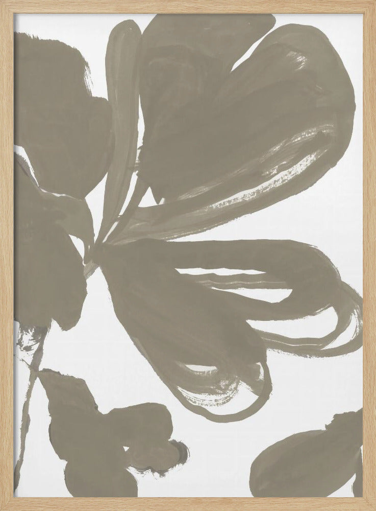 Riesiges Taupe-Blumenmuster 1 | Poster